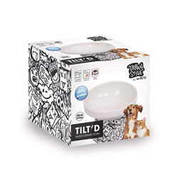M-Pets - M-Pets Urban Style Seramik Kedi Mama ve Su Kabı Siyah Beyaz 250 Ml 12x12,5x9,5 Cm 