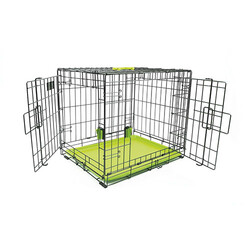 M-Pets Voyager 2 Kapılı Köpek Kafesi Large Yeşil 91x58x63 Cm - Thumbnail