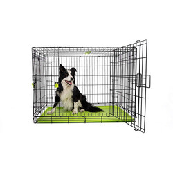 M-Pets Voyager 2 Kapılı Köpek Kafesi Large Yeşil 91x58x63 Cm - Thumbnail