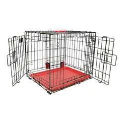 M-Pets Voyager 2 Kapılı Köpek Kafesi Medium Kırmızı 76x48x53 Cm - Thumbnail