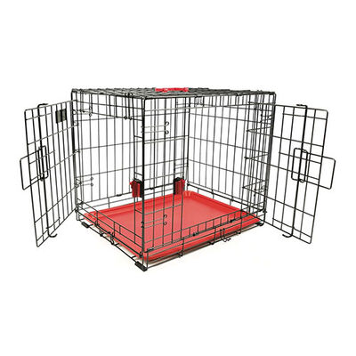 M-Pets Voyager 2 Kapılı Köpek Kafesi Medium Kırmızı 76x48x53 Cm 