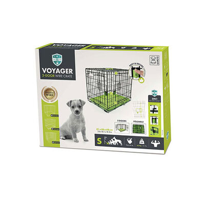 M-Pets Voyager 2 Kapılı Köpek Kafesi Small Yeşil 61x46x48 Cm 