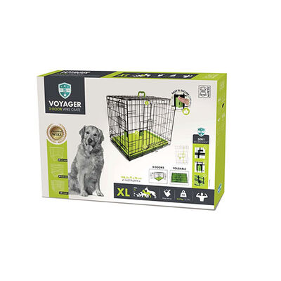 M-Pets Voyager 2 Kapılı Köpek Kafesi XLarge Yeşil 106x71x76 Cm 