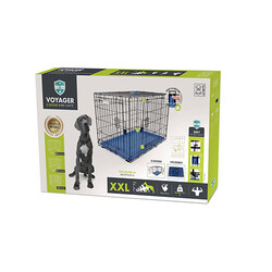 M-Pets - M-Pets Voyager 2 Kapılı Köpek Kafesi XXL Mavi 122x76x84 Cm 