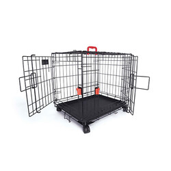 M-Pets Voyager Tekerlekli 2 Kapılı Köpek Kafesi Medium Siyah 76x48x53 Cm - Thumbnail