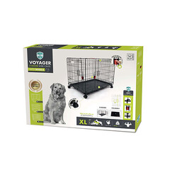 M-Pets - M-Pets Voyager Tekerlekli 2 Kapılı Köpek Kafesi XLarge Siyah 106x71x76 Cm 