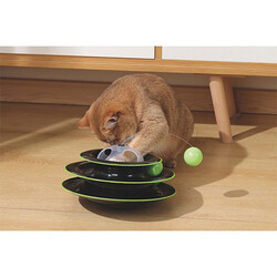 M-Pets Yaylı Dönen Top Kedi Oyuncağı Siyah 25 Cm - Thumbnail