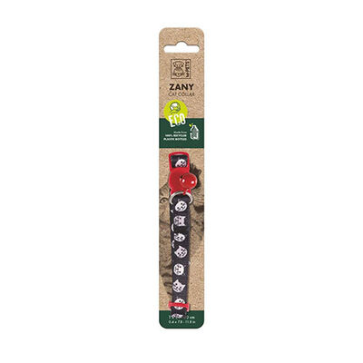 M-Pets Zany Zilli Kedi Boyun Tasması Kırmızı-Siyah 20-30 Cm 