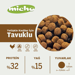 Micho Tavuklu Yetişkin Kedi Maması 15 Kg - Thumbnail
