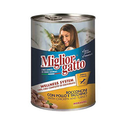 Miglior - Miglior Gatto Tavuklu ve Hindili Yetişkin Kedi Konservesi 6 Adet 405 Gr 