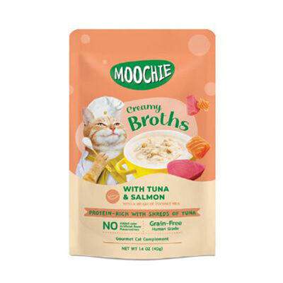 Moochie Parça Ton Balıkı ve Somonlu Tahılsız Kedi Çorbası 40 Gr 