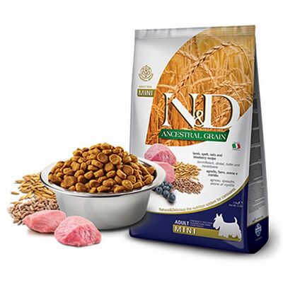 N&D Ancestral Grain Kuzulu Yaban Mersinli Küçük Irk Düşük Tahıllı Yetişkin Köpek Maması 2,5 Kg 