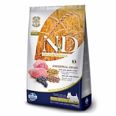 N&D Ancestral Grain Kuzulu Yaban Mersinli Küçük Irk Düşük Tahıllı Yetişkin Köpek Maması 7 Kg 