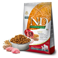 ND - N&D Ancestral Grain Orta ve Büyük Irk Tavuklu Narlı Düşük Tahıllı Light Köpek Maması 12 Kg 