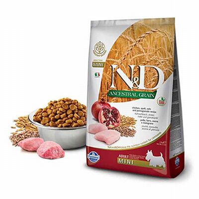 N&D Ancestral Grain Tavuklu Narlı Küçük Irk Düşük Tahıllı Yetişkin Köpek Maması 7 Kg 