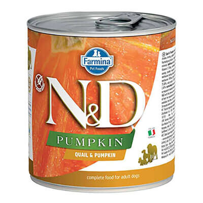 N&D Pumpkin Balkabaklı Bıldırcınlı Tahılsız Yetişkin Köpek Konservesi 285 Gr