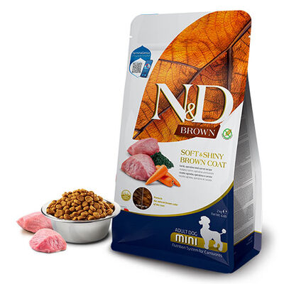 N&D Brown Kuzu Etli ve Spirulinalı Küçük Irk Yetişkin Köpek Maması 5 kg 