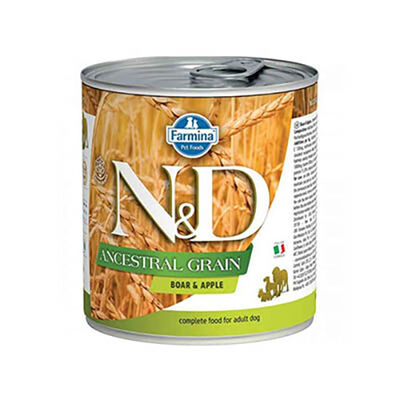 N&D Ancestral Grain Yaban Domuzlu Elmalı Düşük Tahıllı Yetişkin Köpek Konservesi 285 Gr