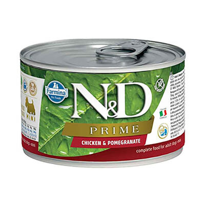 N&D Prime Tavuklu Narlı Küçük Irk Tahılsız Yetişkin Köpek Konservesi 140 Gr