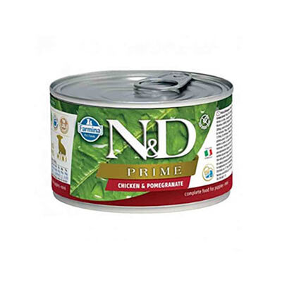 N&D Prime Tavuklu Narlı Küçük Irk Tahılsız Yavru Köpek Konservesi 140 Gr