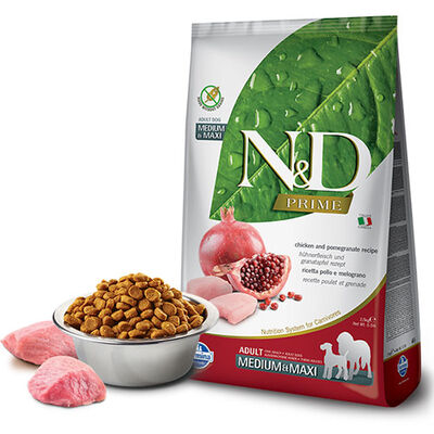 N&D Prime Tavuklu Narlı Medium Maxi Tahılsız Yetişkin Köpek Maması 2,5 Kg 