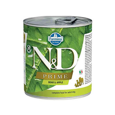 N&D Prime Yaban Domuzlu ve Elmalı Tahılsız Yetişkin Köpek Konservesi 285 Gr