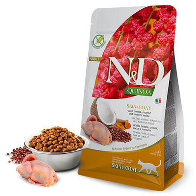 N&D Quinoa Skin & Coat Bıldırcın Etli Yetişkin Kedi Maması 5 kg 