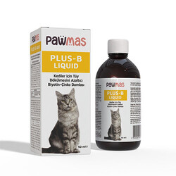 Pawmas - Pawmas Plus-B Liquid Kediler için Tüy Dökülmesini Azaltıcı Biyotin ve Çinko Damlası 50 Ml 
