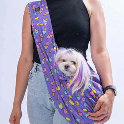 Pawstar - Pawstar Ice Cream Crossbody Küçük Irk Köpek Taşıma Çantası 50x15x20 Cm 