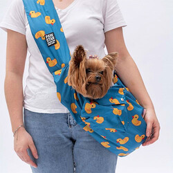 Pawstar - Pawstar Ördekli Crossbody Küçük Irk Köpek Taşıma Çantası 50x15x20 Cm 