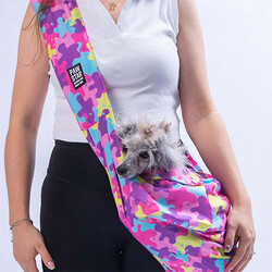 Pawstar - Pawstar Rosea Camouflage Crossbody Küçük Irk Köpek Taşıma Çantası 50x15x20 Cm 
