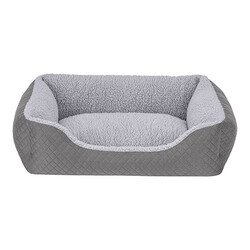 Pet Comfort Bravo Duo Kedi ve Köpek Yatağı Gri Gri Peluş Small 55x45 Cm - Thumbnail