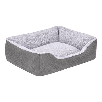 Pet Comfort Bravo Duo Kedi ve Köpek Yatağı Gri Gri Peluş Small 55x45 Cm 