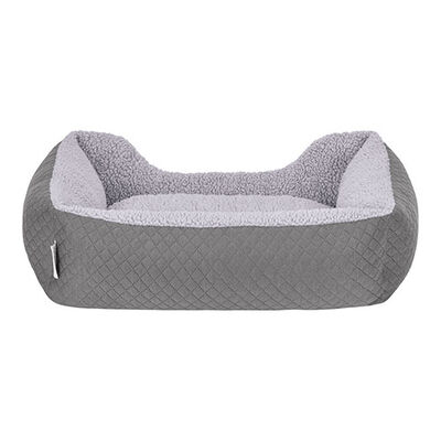 Pet Comfort Bravo Duo Kedi ve Köpek Yatağı Gri Gri Peluş Small 55x45 Cm 