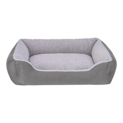 Pet Comfort Bravo Duo Köpek Yatağı Gri Peluş Medium 75x60 Cm - Thumbnail