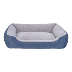 Pet Comfort Bravo Duo Köpek Yatağı Mavi Gri Peluş Large 90x70 Cm - Thumbnail