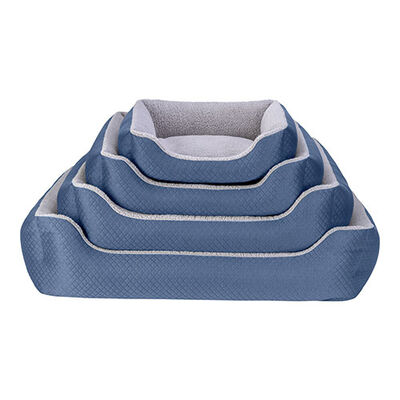 Pet Comfort Bravo Duo Köpek Yatağı Mavi Gri Peluş Large 90x70 Cm 