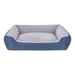 Pet Comfort Bravo Duo Köpek Yatağı Mavi Gri Peluş XL 105x80 Cm - Thumbnail