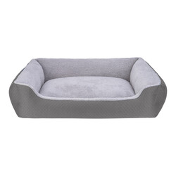 Pet Comfort Bravo Duo Peluş Köpek Yatağı Gri XL 105X80 Cm - Thumbnail