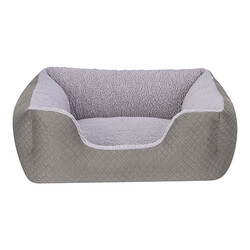 Pet Comfort Echo Kedi ve Köpek Yatağı Gri Gri Peluş Small 60x50 Cm - Thumbnail