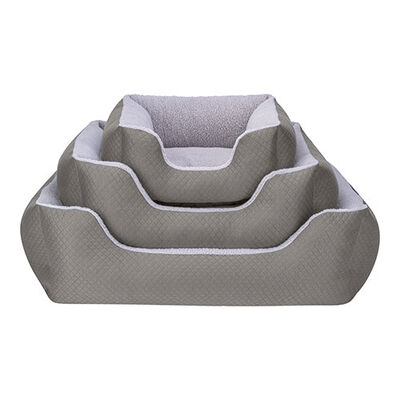 Pet Comfort Echo Kedi ve Köpek Yatağı Gri Gri Peluş Small 60x50 Cm 