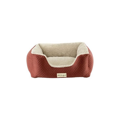 Pet Comfort Echo Kedi ve Köpek Yatağı Tarçın Ecru Peluş Small 60x50 Cm 