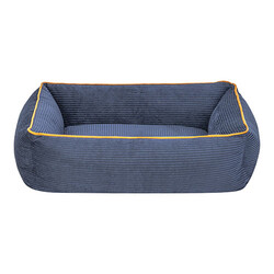 Pet Comfort - Pet Comfort Golf Kedi ve Köpek Yatağı Parliament Mavi w Hardal Biye XS 55x45cm 