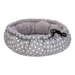 Pet Comfort Sunflower Kedi ve Köpek Yatağı Çift Taraflı Gri Dot Peluş 60 Cm - Thumbnail