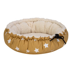 Pet Comfort Sunflower Kedi ve Köpek Yatağı Çift Taraflı Sarı Star Peluş 60 Cm - Thumbnail
