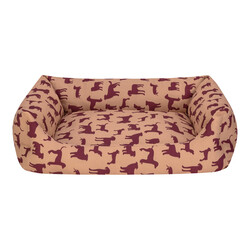 Pet Comfort Uniform Bej Bordo Köpek Yatağı Medium 70x60 Cm - Thumbnail