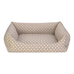 Pet Comfort - Pet Comfort Uniform Bej Puantiyeli Kedi ve Köpek Yatağı Medium 70x60 Cm 