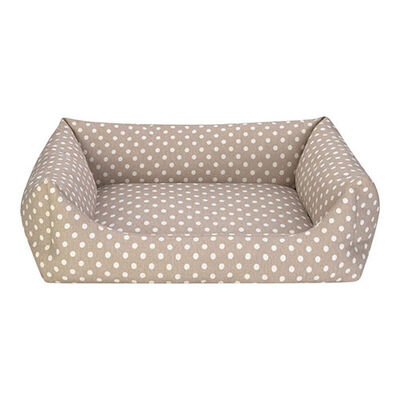 Pet Comfort Uniform Bej Puantiyeli Kedi ve Köpek Yatağı Medium 70x60 Cm 