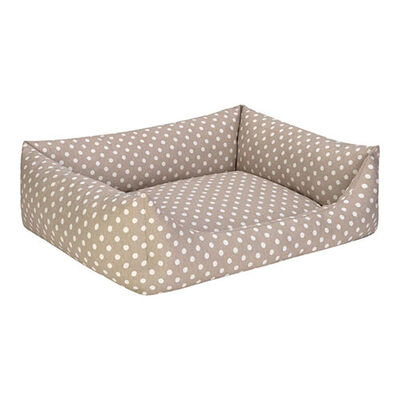 Pet Comfort Uniform Bej Puantiyeli Kedi ve Köpek Yatağı Medium 70x60 Cm 