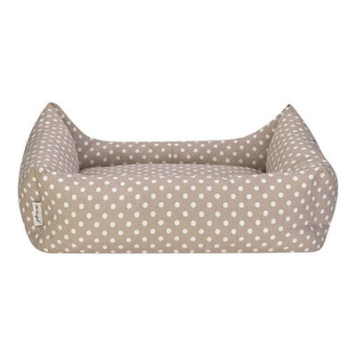 Pet Comfort Uniform Bej Puantiyeli Kedi ve Köpek Yatağı Medium 70x60 Cm 